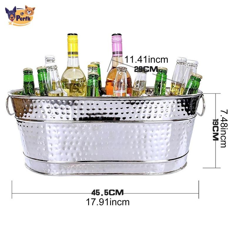 Xô đá, mạ kẽm, hình bầu dục, Bồn đựng đồ uống, Bền bỉ, Giá đỡ đá mộc mạc, Bồn bia, Xô đựng rượu để làm mát rượu vang, Làm mát trong nhà hàng