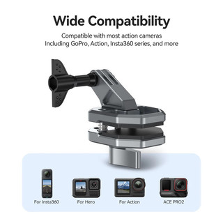 TELESIN Camera Hành Động Xe Máy Kính Chắn Gió Kẹp Gắn Giá Đỡ Cho Gopro Insta360 DJI Phụ Kiện Camera Hành Động POV Bắn