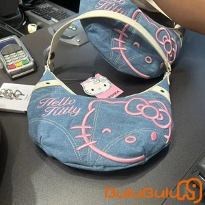 Thời Trang Nữ Nhẹ Nách Túi Mèo Thêu Denim Túi Xách Túi Đeo Vai