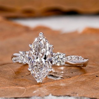 Châu Âu Mỹ ins Phong Cách Mới Độc Đáo Mắt Ngựa Nhẫn Zircon Nữ