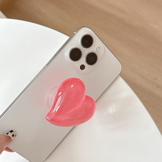 Nhấp nháy 3d Trái Tim Tình Yêu Tròn Chắc Chắn Lưng Dán Màu Trơn Griptok Giá Đỡ Điện Thoại