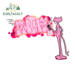 EARLFAMILY Pink Panther có từ dán xe máy Windows Mũ bảo hiểm Trunk Chống nước Vinyl Đề can chống trầy xước Kiểu dáng xe thời trang