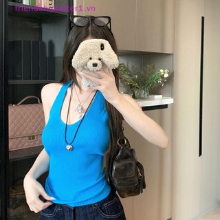 {FH Fashion} Áo Vest cổ tròn không tay cổ chữ V cổ điển dành cho nữ mùa hè.