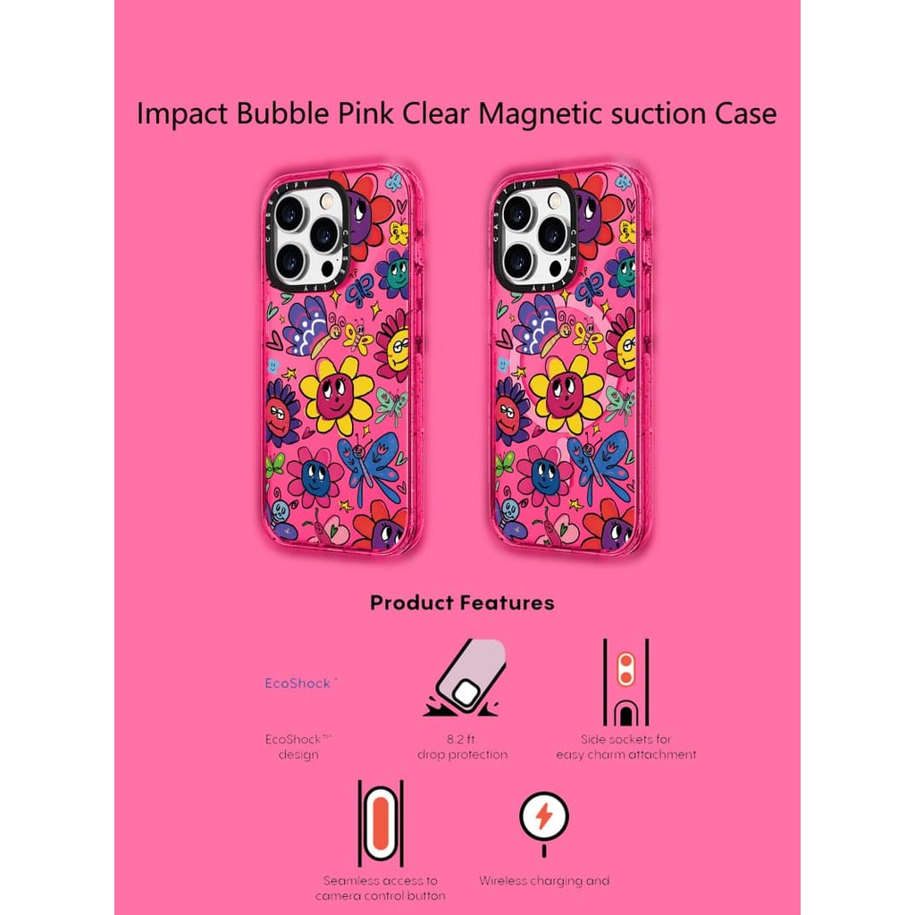 CASETiFY X thế giới đầy màu sắc Ốp lưng Acrylic cứng hút từ tính cho Apple IPhone 12 13 14 15 16 Pro Max Plus có hộp
