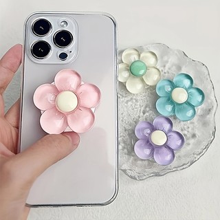 Tay cầm điện thoại thiết kế hoa 3D - Phụ kiện giá đỡ và giá đỡ điện thoại thông minh có thể gập lại di động có hoa trang trí, phù hợp phổ thông cho thiết bị di động