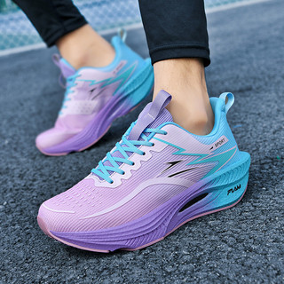 Giày chạy marathon phiên bản mới đế bắp rang, nhẹ, lưới, buộc dây cho học sinh tiểu học và trung học mùa xuân thu