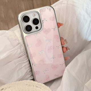 [Sheren] Ốp điện thoại Gilt Sweet Love Heart Bow Thích hợp cho i16 15 14 13 12 11 pro max Vỏ bảo vệ chống sốc