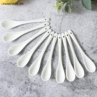 # ruierdd # 5 Chiếc Thìa Sứ Nhà Bếp Trà Gốm Cà Phê Đường Món Tráng Miệng Thìa Mới Nguyên Chất Trắng Flatware.