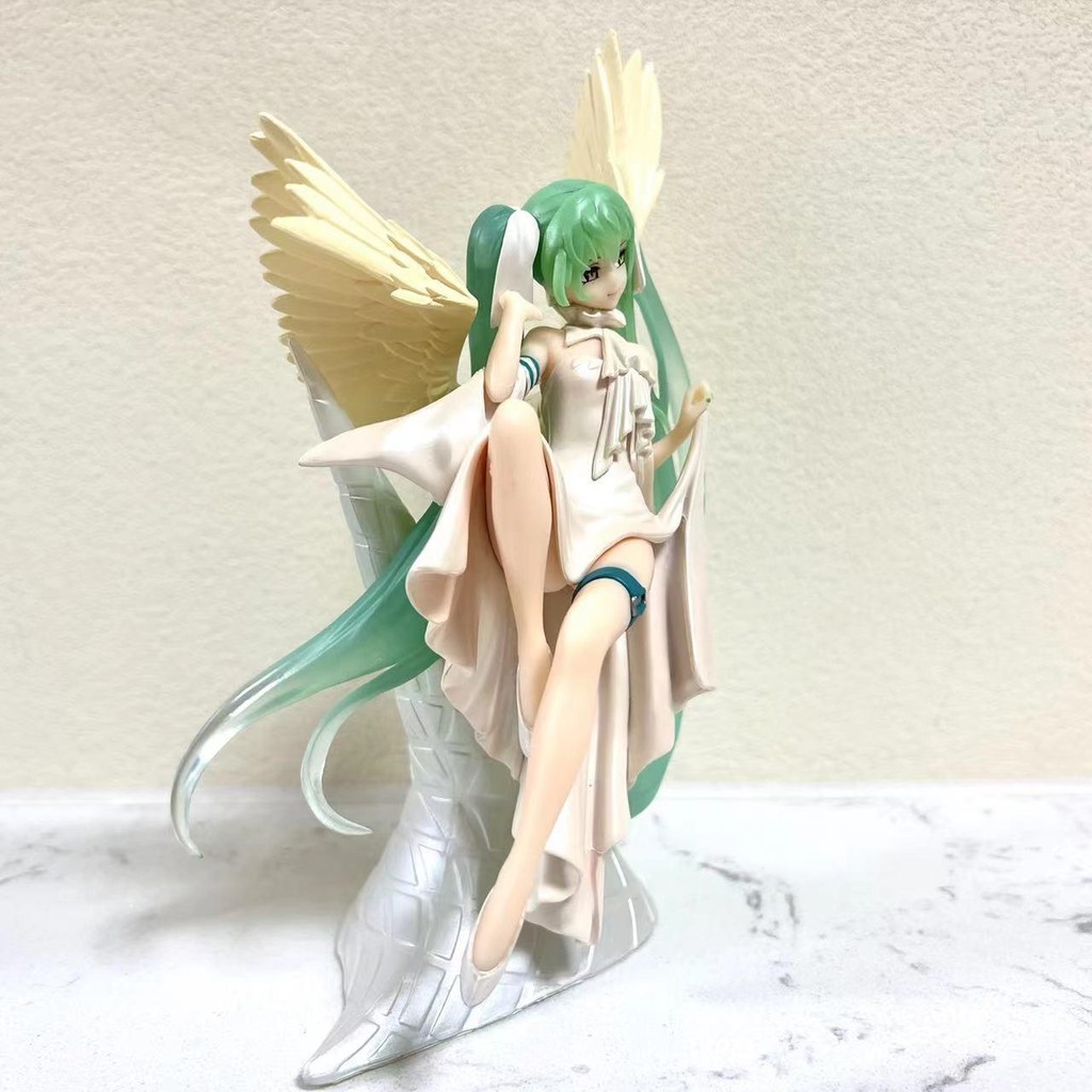 TENITOL Hatsune Miku Light Angel Lady Hai Chiều Đẹp Cô Gái Hình Anime Máy Tính Để Bàn Trang Trí Mô Hình