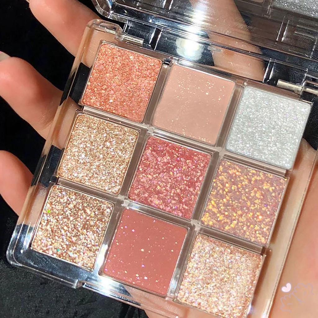 Bảng Trang Điểm Mắt Sắc Tố Cao 9 Màu Matte Shimmer Sequins Phấn Mắt Pallet