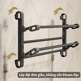 Giá Treo Dép Gắn Tường Đa Năng ECO, Gấp Gọn Tiện Lợi, Kệ Treo Khăn Nhà Tắm Nhà Bếp Thép Không Gỉ