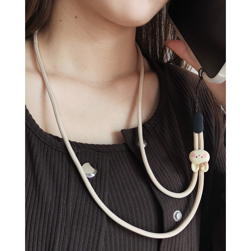 Thỏ Dễ Thương Dài Dây Điện Thoại Di Động Có Thể Điều Chỉnh Dây Treo Cổ Chống Mất Đồ Trang Trí Mạnh Bền Đẹp