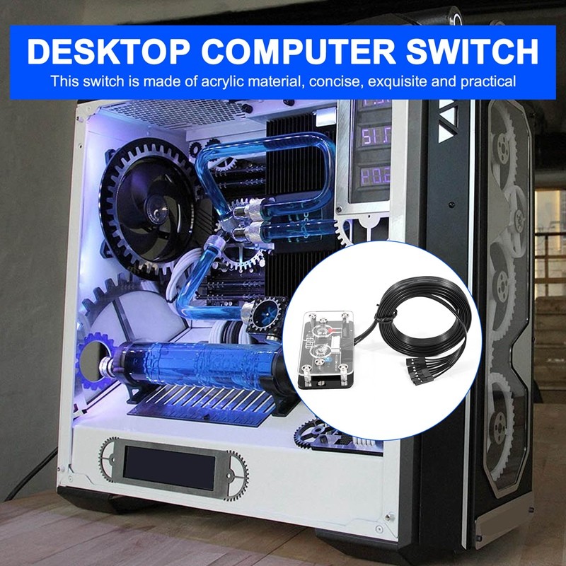 Công tắc máy tính để bàn Nút nguồn bên ngoài + Nút khởi động lại Vỏ PC Nút cấp nguồn