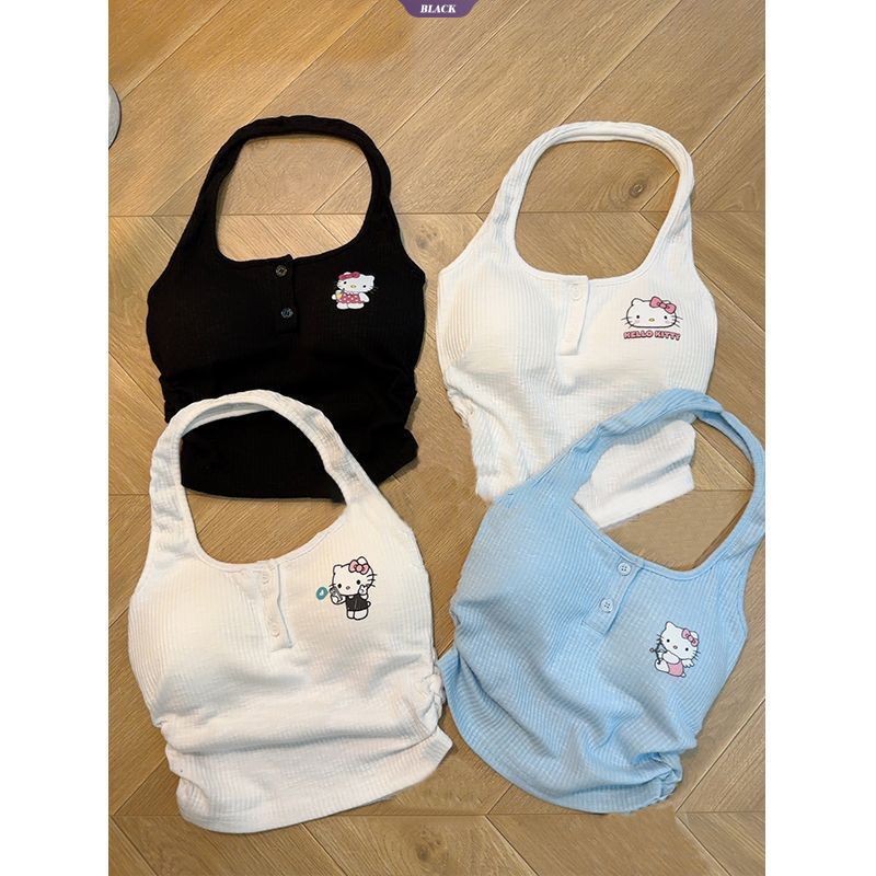 Hello Kitty Beauty Back Áo Vest Nữ Xuân Hè Mới Pure Desire Cay Girl Top Nữ Bên Trong Đáy Áo Sơ Mi [BL]