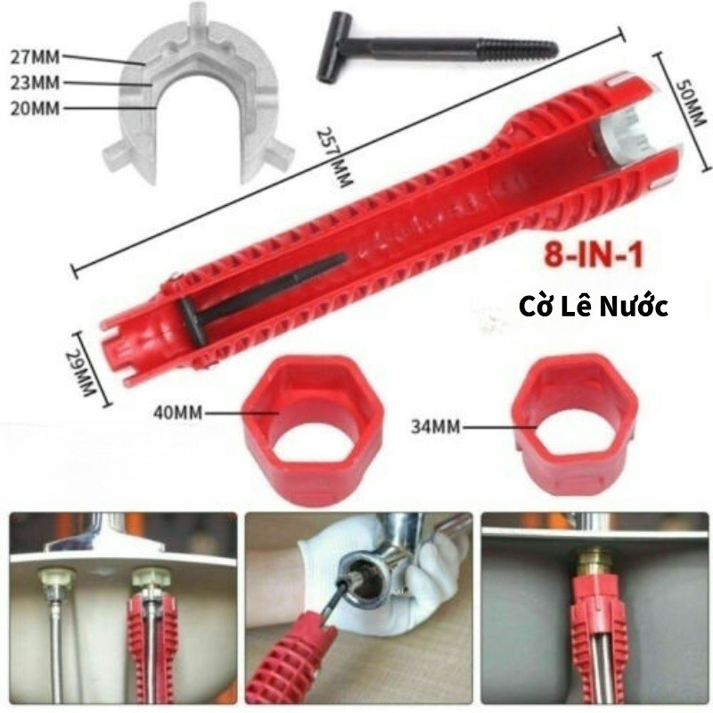 8 Trong 1 Đa Năng Chìm Cờ Lê Vòi Cờ Lê Bồn Rửa Công Cụ Cài Đặt 6 Góc Đai Ốc Cờ Lê