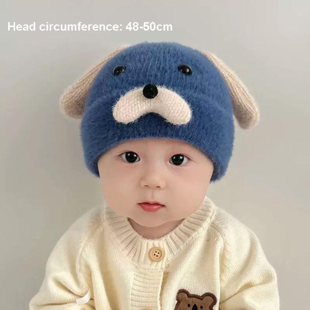 Mũ trẻ em YMIFI, Bonnet dệt kim dày, Mũ chui đầu len mềm 0-2 tuổi