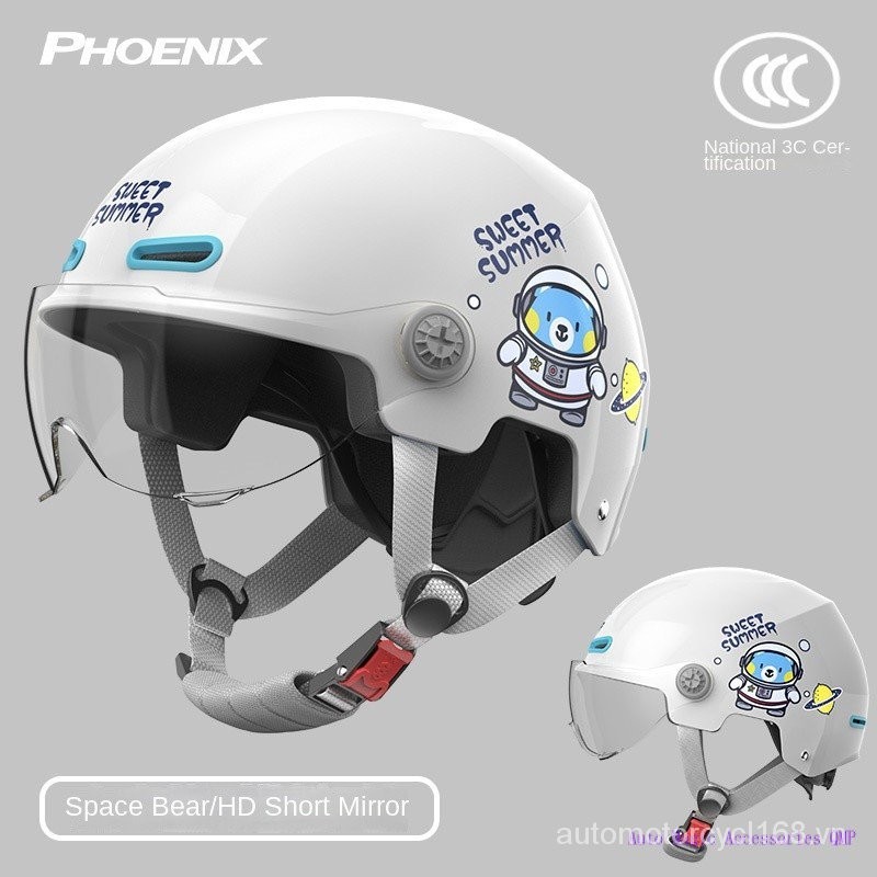 QMP giao hàng miễn phí TK02R Phoenix trẻ em Mũ Bảo Hiểm Chống nắng mùa hè cho bé trai Mũ bảo hiểm trẻ em Mũ bảo hiểm Xe điện trẻ em nửa Mũ bảo hiểm cho bé gái Mũ bảo hiểm mùa đông QMP