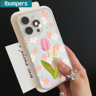 ibumpers Ốp Lưng iPhone Xinh đơn giản Hoa tulip in hình Ốp Điện Thoại TPU Trong Suốt Mềm nhám mờ Chống Sốc Chống Bẩn Cho Iphone 16 15 14 12 13 11 Pro Max IP 7 8 Plus X XS XR