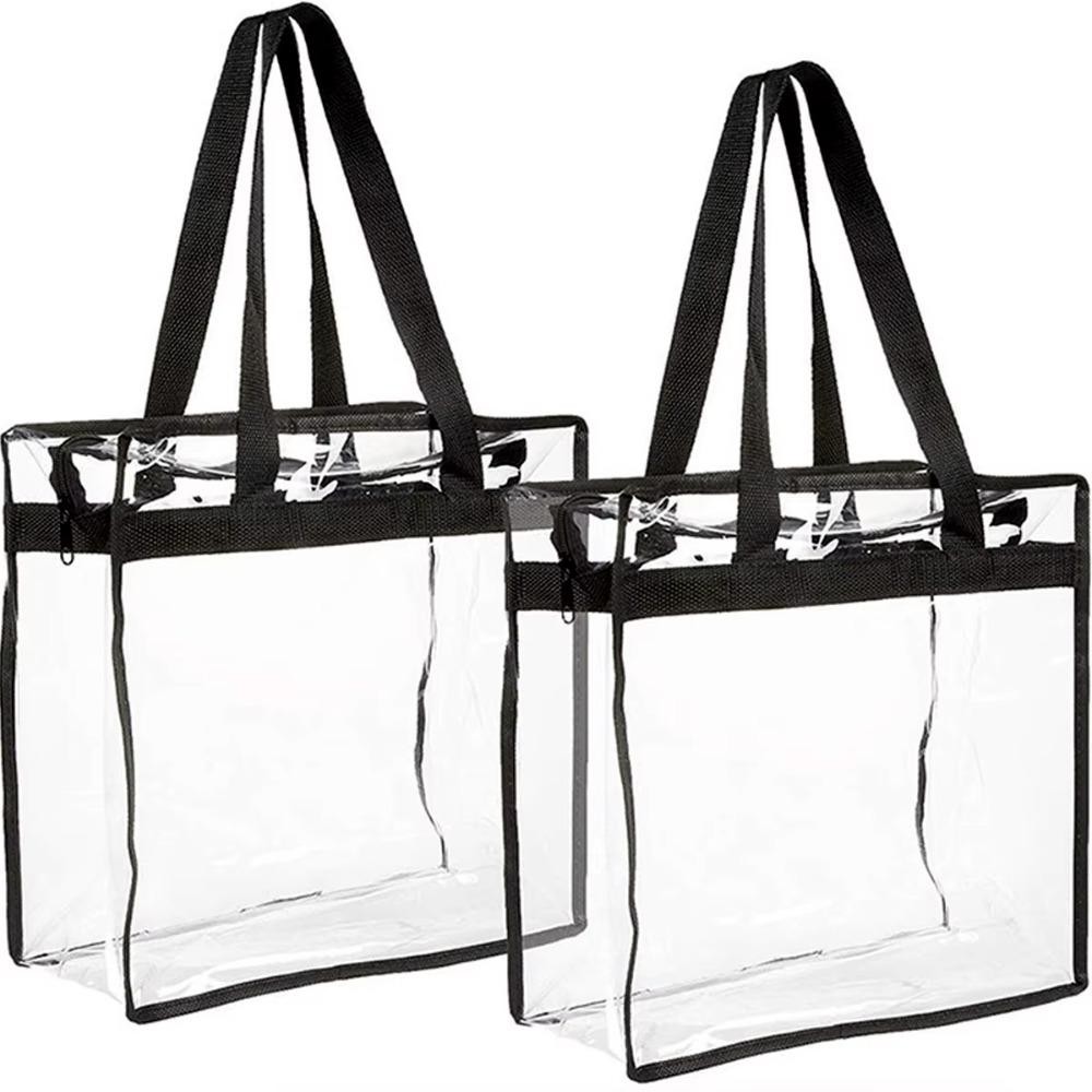 [Vận chuyển nhanh] Túi đeo vai SIMPLEAID, Túi cơm trưa trong suốt dung tích lớn, PVC có túi Tote có dây kéo