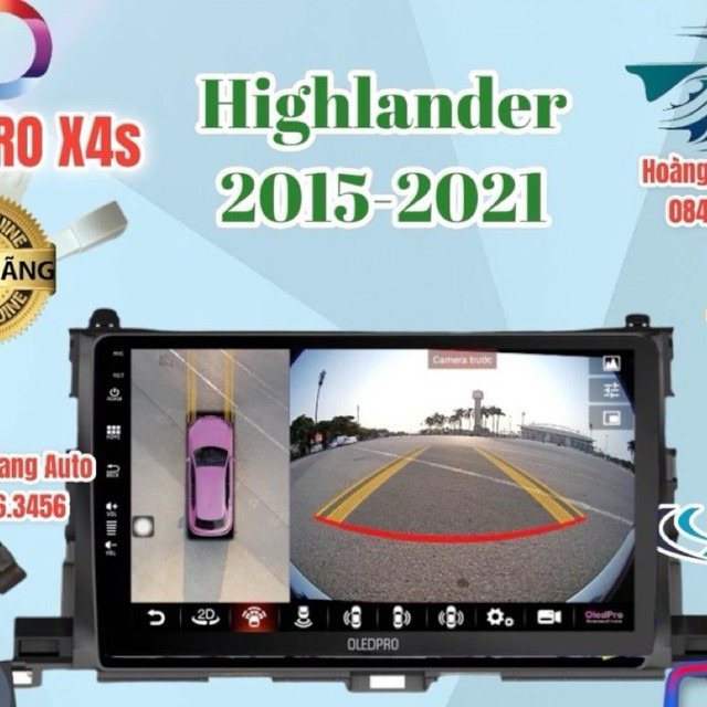 Màn Hình Android OLEDPRO X4s liền camera 360 cho xe Highlander 2015 ...