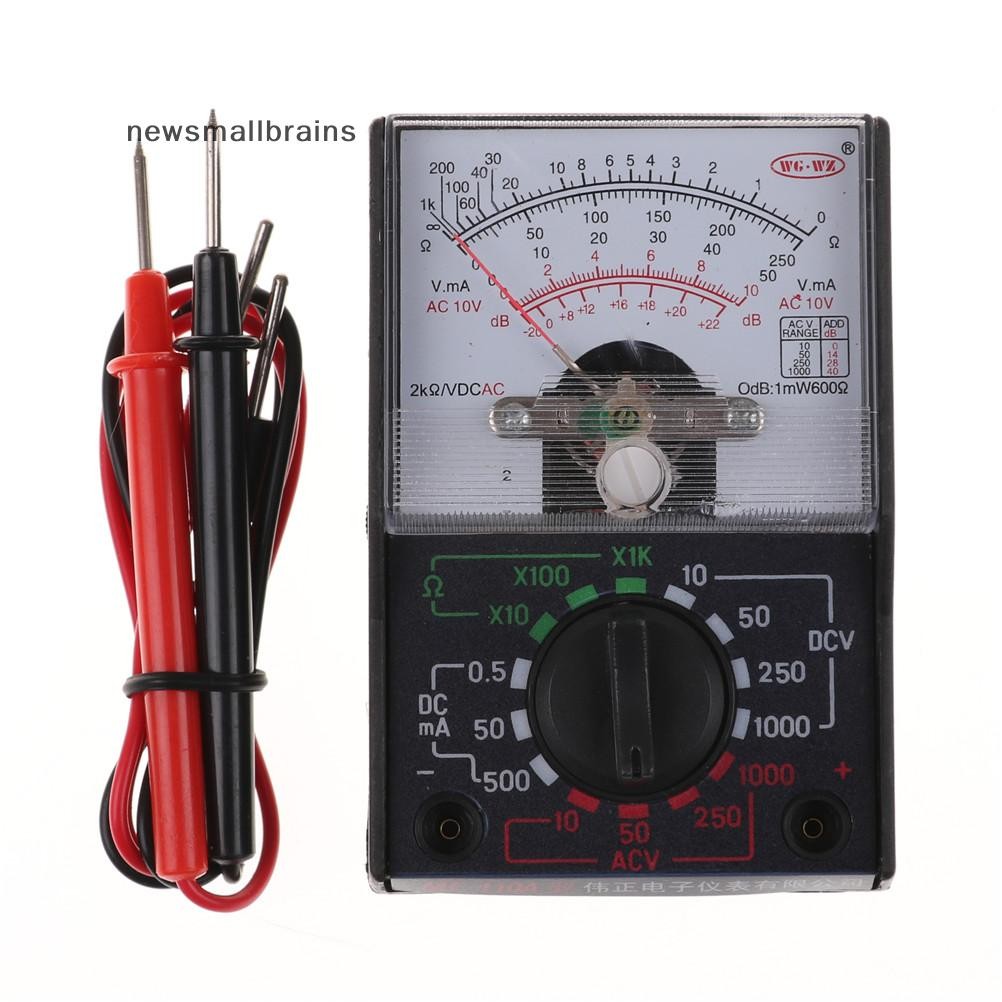 Newsmallbrains / AC 1000V Vôn kế 250mA Ampe kế 1K Đồng hồ đo điện trở Ana Đồng hồ vạn năng NSB