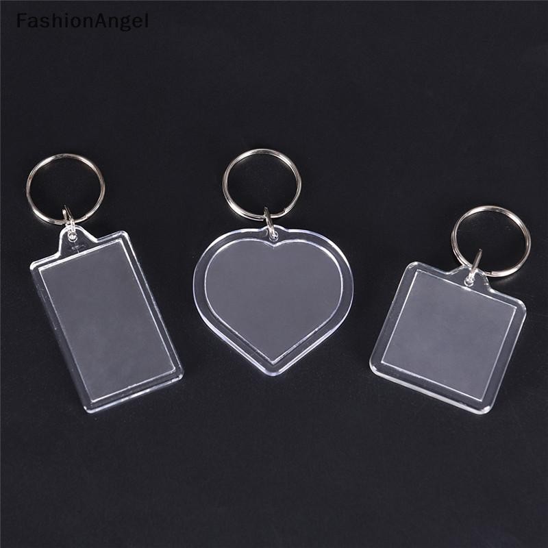 FashionAngel 5 Cái Trong Suốt Trống Chèn Khung Ảnh Móc Khóa DIY Quà Tặng VN