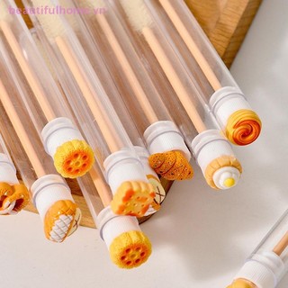 [Beautifulhome] 10 Ống chải lông mi có tay cầm bánh mì hoạt hình Bàn chải trang điểm nối dài mi Lược chải lông mày chống bụi Dụng cụ làm đẹp [làm đẹp]