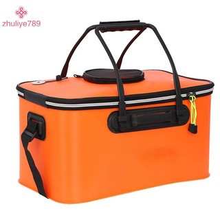 < zhuliye789 > Túi câu cá EVA di động Thùng câu cá có thể gập lại Hộp cá sống thoáng khí Hộp đựng nước cắm trại PanBasin Túi lưu trữ