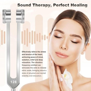 Bộ nĩa điều chỉnh AFTEROF, Nĩa điều chỉnh chữa bệnh có trọng lượng 128Hz, Dụng cụ làm sạch tai Phụ kiện Yoga và thiền định để chữa bệnh Luân xa Trị liệu âm thanh Giảm căng thẳng