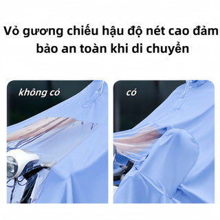 Áo mưa xe điện chạy pin có tấm trong suốt, áo mưa PVC một lớp và hai lớp, áo poncho xe máy người lớn có gương