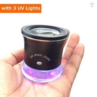 Cân LED 30X Kính lúp chiếu sáng Loupe với 6 Trắng 3 Đèn UV Kính lúp có thể sạc lại Cân biểu bì có thể hoán đổi cho nhau cho trang sức PCB Tem tiền xu Tranh dệt cổ,