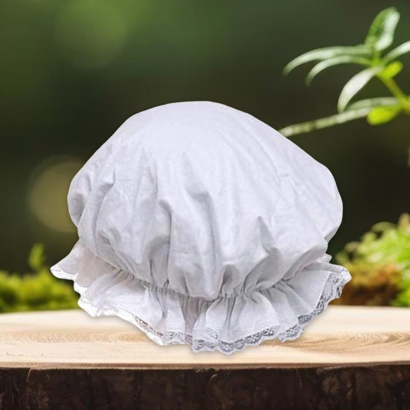 Vic Người Giúp Việc Bonnet Satins Xù Vành Tinh Tế Ren Cho Nữ Halloween Cosplay Mũ Phụ Kiện