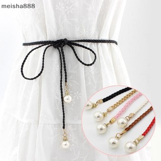 Meisha888 Sáng Tạo Mỏng Thắt Lưng Mô Phỏng Ngọc Trai Co Giãn Thắt Lưng Nữ Đầm Váy Trang Trí Quà Tặng Thắt Lưng Nữ
