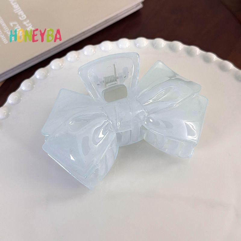 < Honeyba > Kem Ngọt Nơ Xanh Hình Học Ngôi Sao Năm Cánh Vuốt Tóc Cho Nữ Thanh Lịch Nơ Cua Barrettes Phụ Kiện Tóc