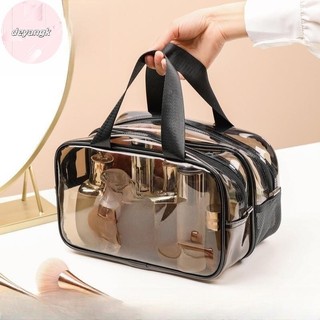 Deyangk 1 Mảnh Hai Lớp Dung Tích Lớn Dụng Cụ Sắp Xếp Mỹ Phẩm Di Động Du Lịch Túi Giặt Nữ Trong Suốt Chống Thấm Nước Trang Điểm Túi Đựng VN