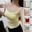 DARON Giả Hai Mảnh Camisole, Áo Crop top không tay chắp vá, Áo Vest thời trang Slim Fit phong cách Hàn Quốc Sweet Girl 's Tank Top Seaside