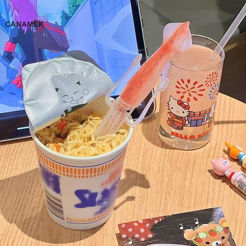 Canaanek Mực Vui Nhộn Bộ Đồ Ăn Trái Cây, Nĩa Mì, Tăm, Dùng Cho Bento/Trưa CSF