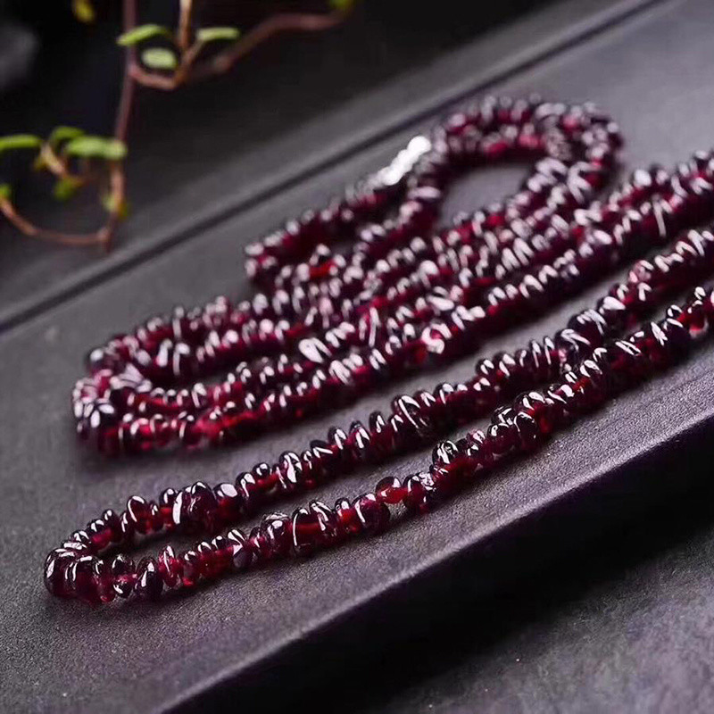 Vòng tay garnet đỏ tự nhiên sỏi đa, nữ, đá tự nhiên, quà tặng sinh nhật 25.4.9