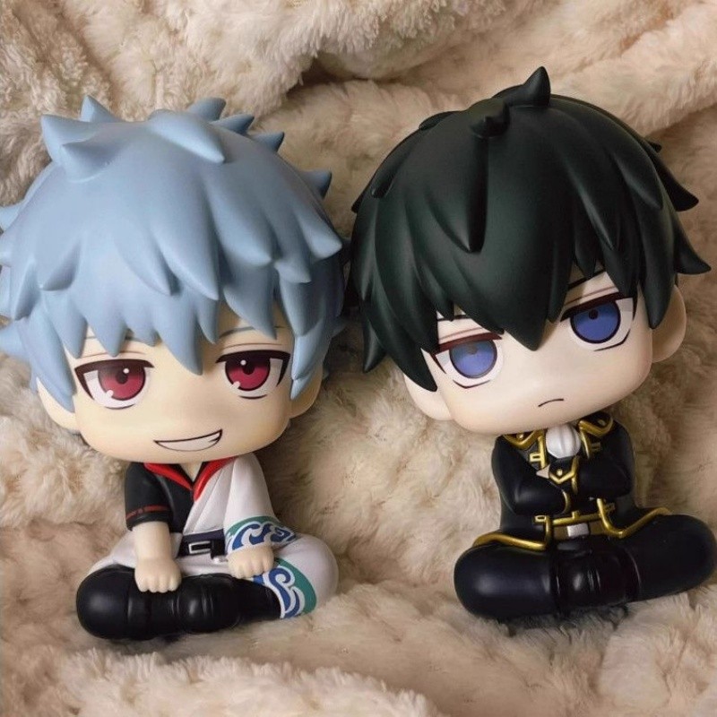 Gintama Tra Cứu Đồ Chơi 10cm Hijikata Toushirou Sakata Gintoki Nhân Vật Hành Động Ngồi Búp Bê Phiên Bản Q PVC Sưu Tập Tượng