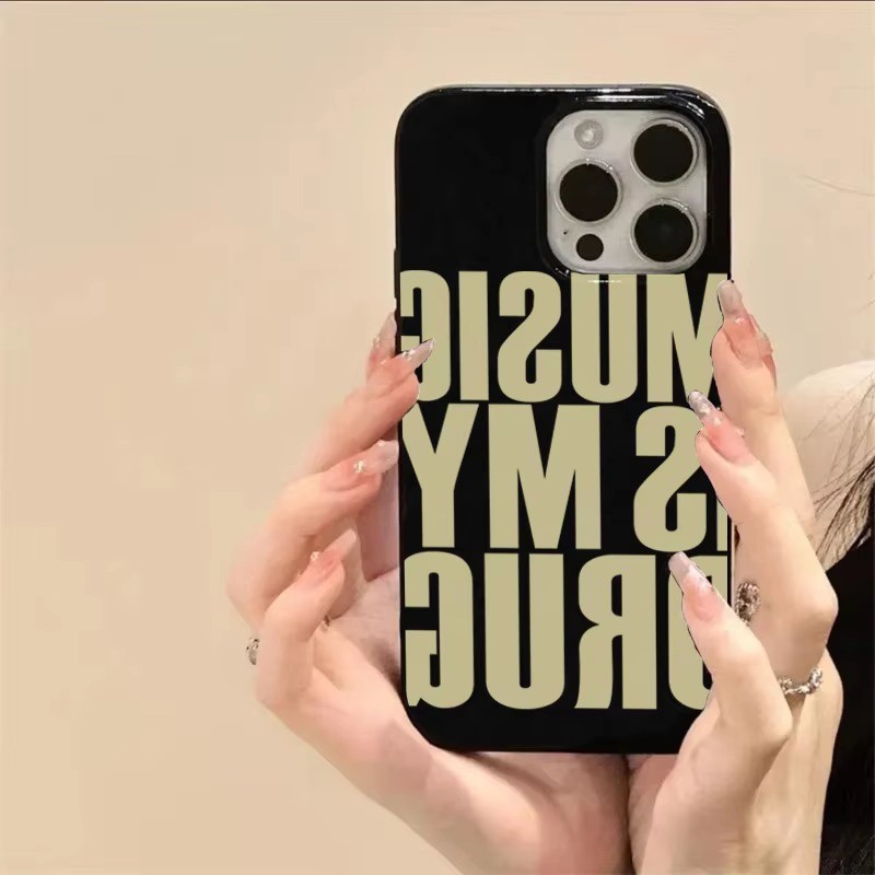 Vỏ Tương Thích Cho iPhone 16 15 Pro Max 11 13 14 12 Pro Cho iPhone 16e 7 8 Plus XS Max X XR SE2022 Chữ Cái Tiếng Anh Đơn Giản Silicon Mềm Chống Sốc Vỏ Đen