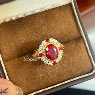 Châu Âu Mỹ ins Phong Cách Mới Kim Cương Hoa Hồng Ruby Phù Hợp Với Nữ