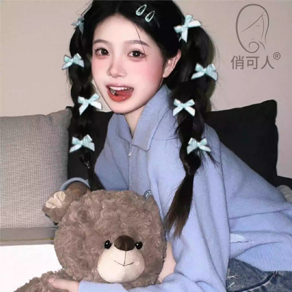 8 Chiếc Kẹp Tóc Nơ Ruy Băng Lụa Nhiều Màu Sắc - Thời Trang Cô Gái Ngọt Ngào Barrettes Nữ INS Mũ Đội Đầu