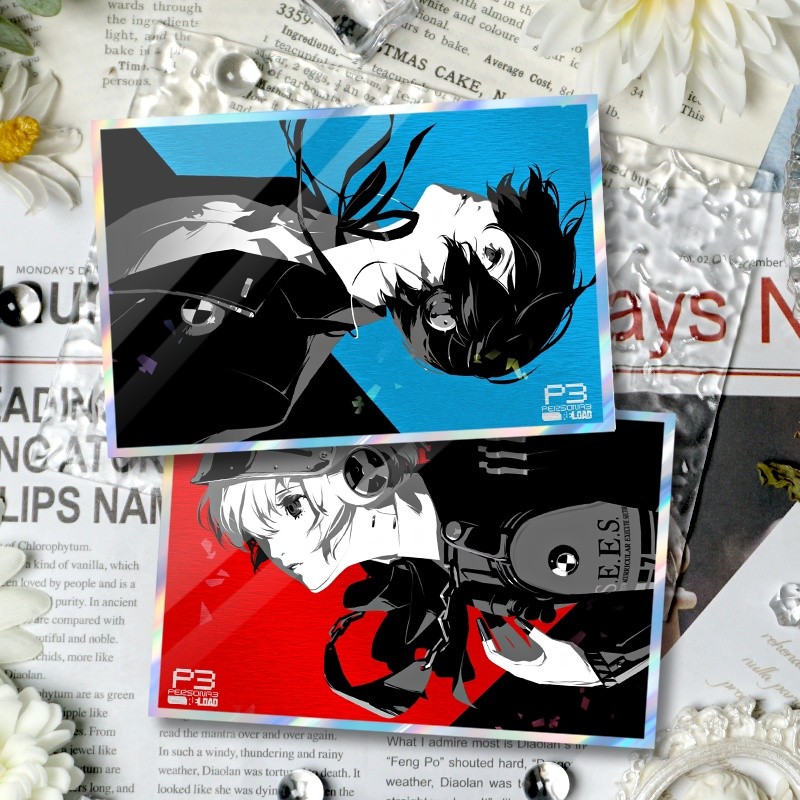 Persona 3 Shikishi Long Lanh Thẻ Nghệ Thuật Hoặc Acrylic Đứng Makoto Yuki & Aigis Trang Trí Bàn Làm Việc Quà Tặng