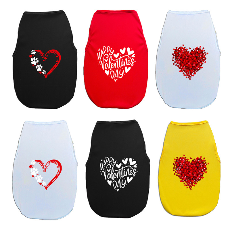 ✨ Hàng Mới Về ✨ S-2XL Thú Cưng Họa Tiết Tình Yêu In Hình Chó Áo Vest Cặp Đôi Ngọt Ngào Ngày Lễ Quần Áo Cho Chó