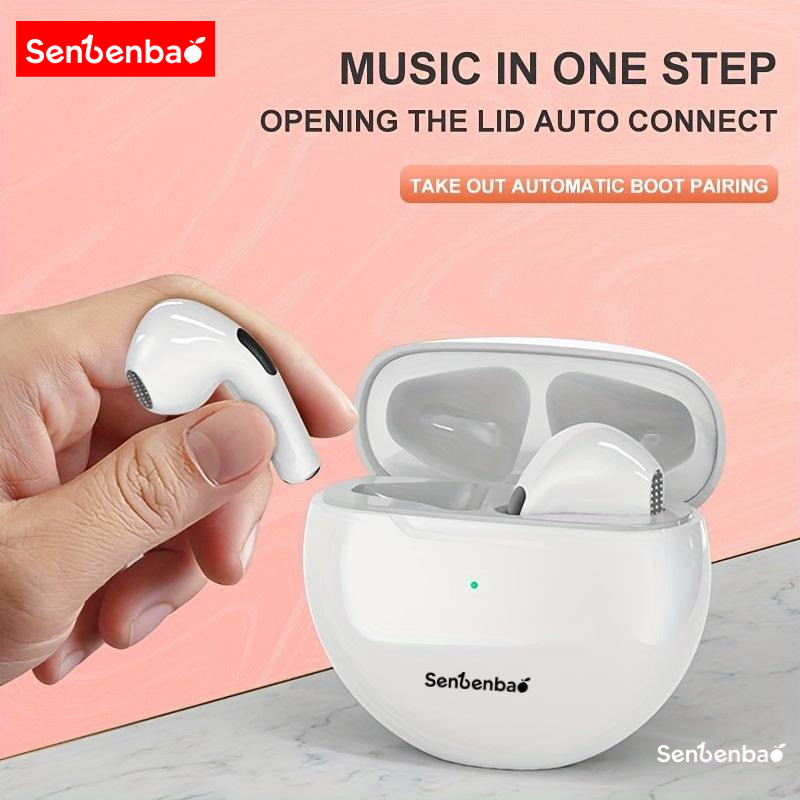 SenBenBao Pro 6 Tai nghe không dây Bluetooth Điều khiển cảm ứng Tai nghe âm thanh nổi 9D Tai nghe thể thao Tai nghe Mic tích hợp