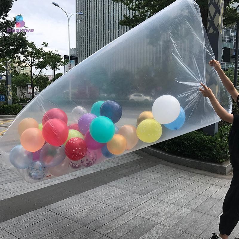 < beartwo > Túi đựng bóng bay để vận chuyển Ballon Clear Large Big Plastic Bag Tool Sinh nhật Đám cưới tốt nghiệp Túi lưu trữ xử lý tốt nghiệp Đẹp