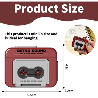 Máy phát cassette mini cầm tay, máy ghi âm nhạc cổ điển cho người sưu tầm, máy ghi âm mini sáng tạo có móc khóa, móc khóa nhạc, móc khóa dễ thương 5S