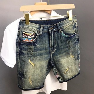 Quần short denim nam ESEA thời trang và phổ biến dáng rộng và giản dị thiết kế mùa hè chất lượng cao phong cách trung tính