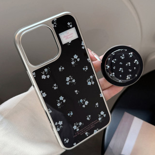 [Sheren] Ốp Điện Thoại Hoa Xanh Đen Từ Tính Thích Hợp Cho i16 15 14 13 12 11 pro max Vỏ Bảo Vệ Chống Sốc