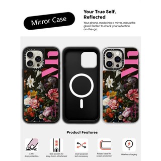 CASETiFY X The Mauritshuis Bình Hoa Ốp Lưng Hút Từ Tính Đen & Bạc Gương IPhone IPhone 16 15 14 13 12 Pro Max Plus Ốp Lưng Cứng Có Hộp Khắc logo